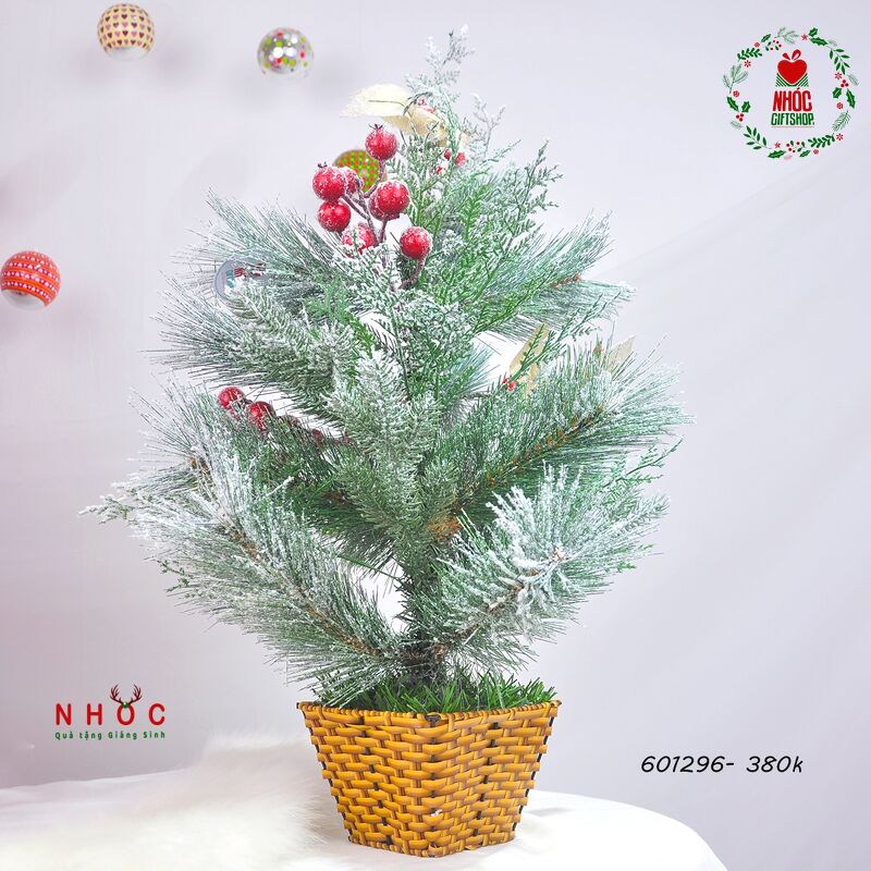 Cây thông noel mini cước đầu loa phủ tuyết - Xanh - LP - 19HN - 60380