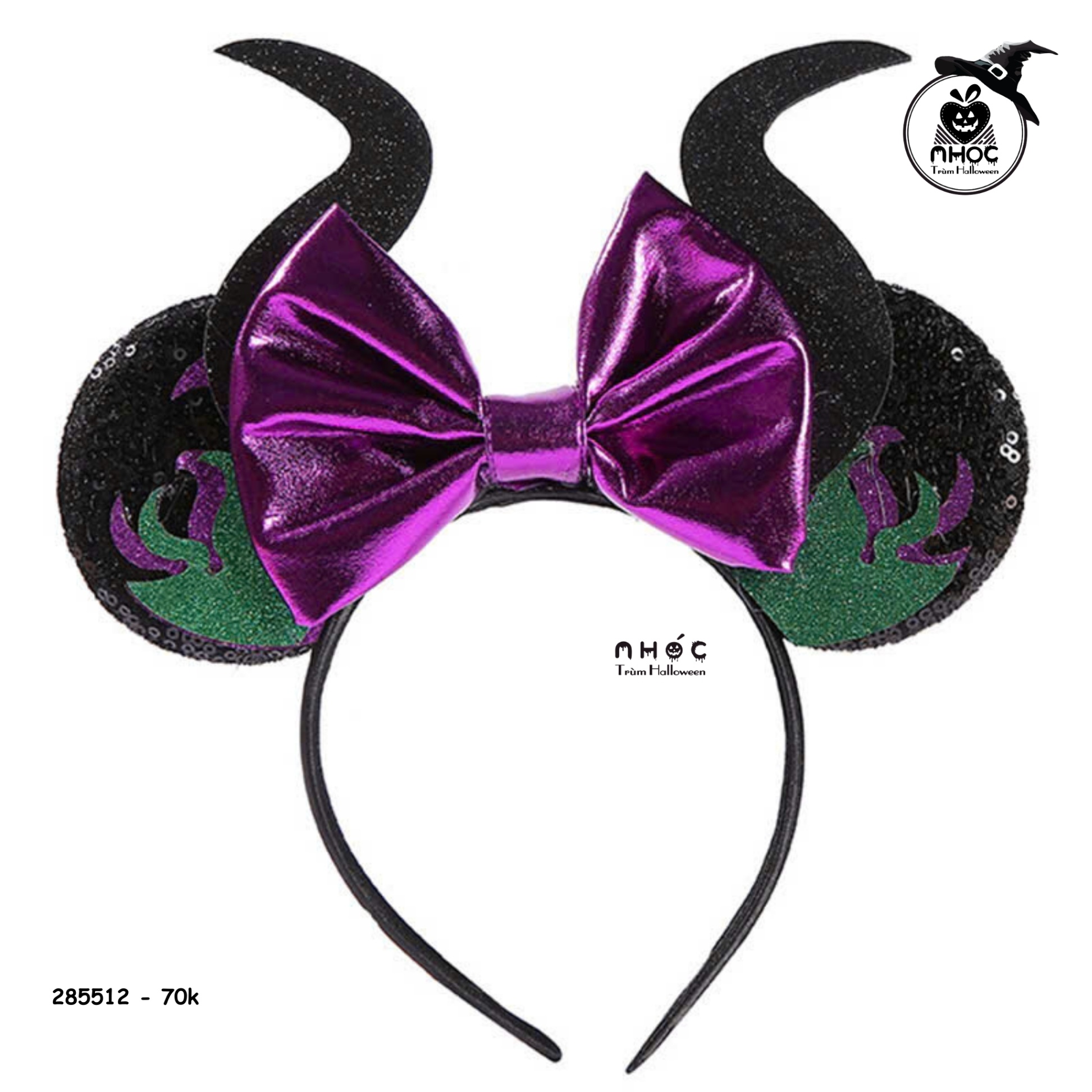 Cài tóc Halloween kiểu tai đính nơ - Tiên hắc ám - 7011