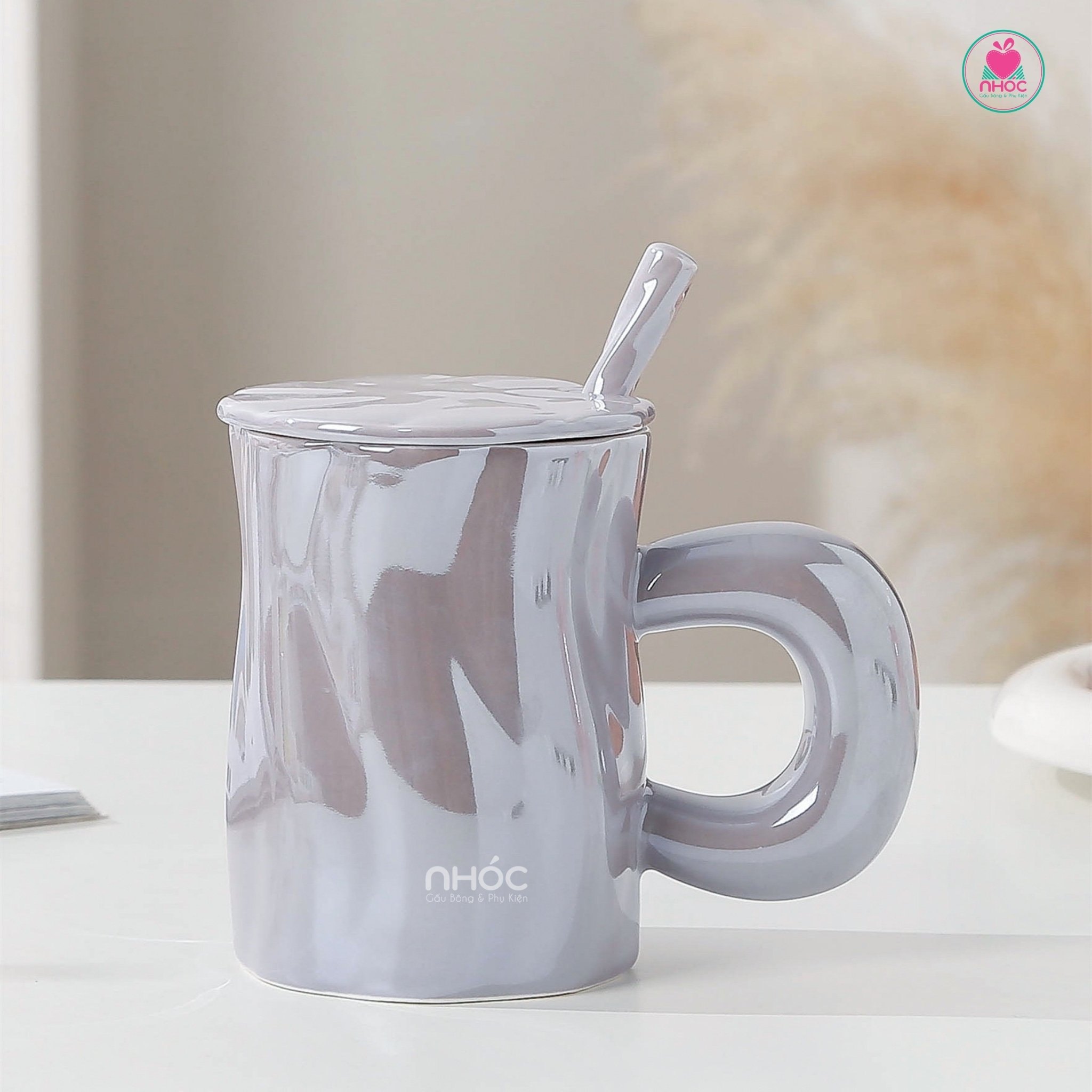 Ly sứ ánh ngọc trai cao - Xám - 16001