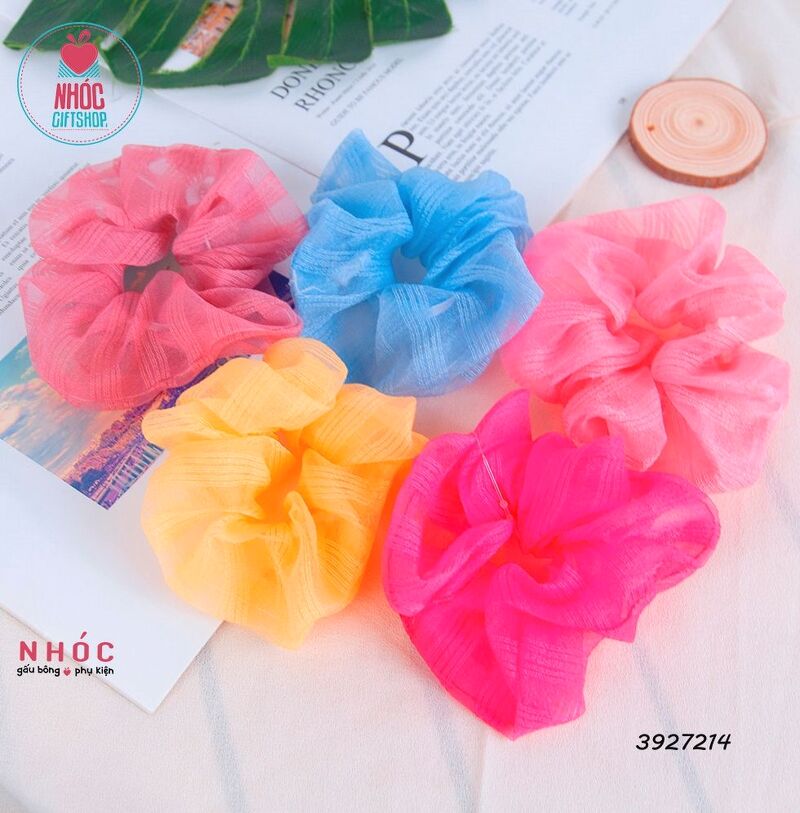 Cột tóc teen voan nhúng sọc màu - 1501