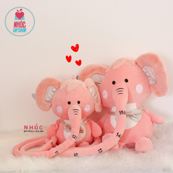 Thú bông Voi vòi thước lông mịn - Hồng - 50380