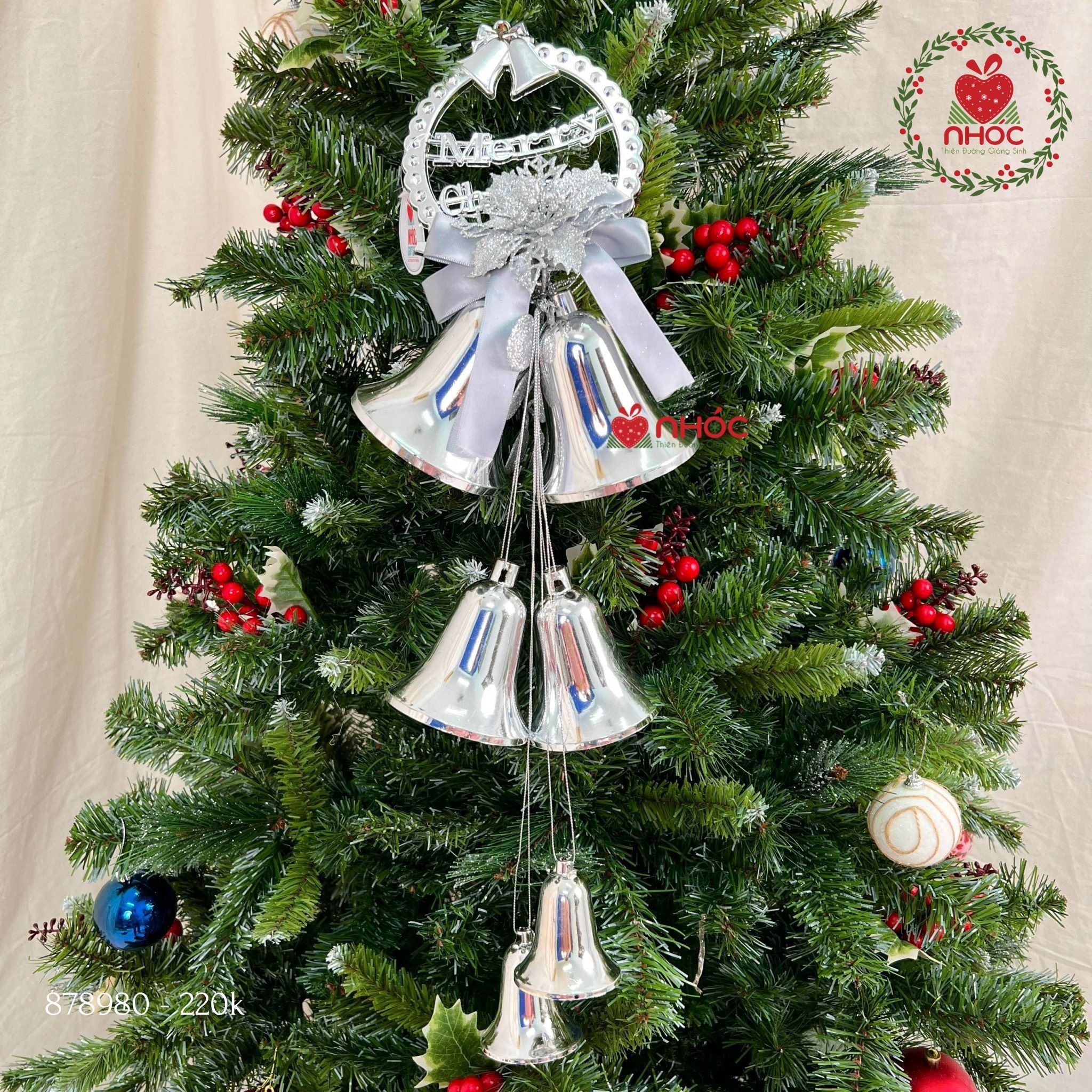 Bộ chuông Noel nguyệt quế 6 chuông - 01220
