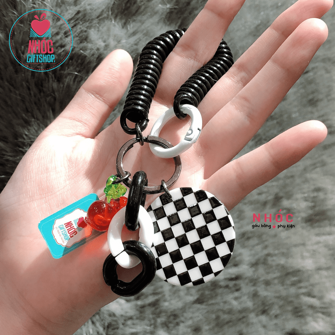 Móc khóa kiểu checkerboard - Tròn - 6501