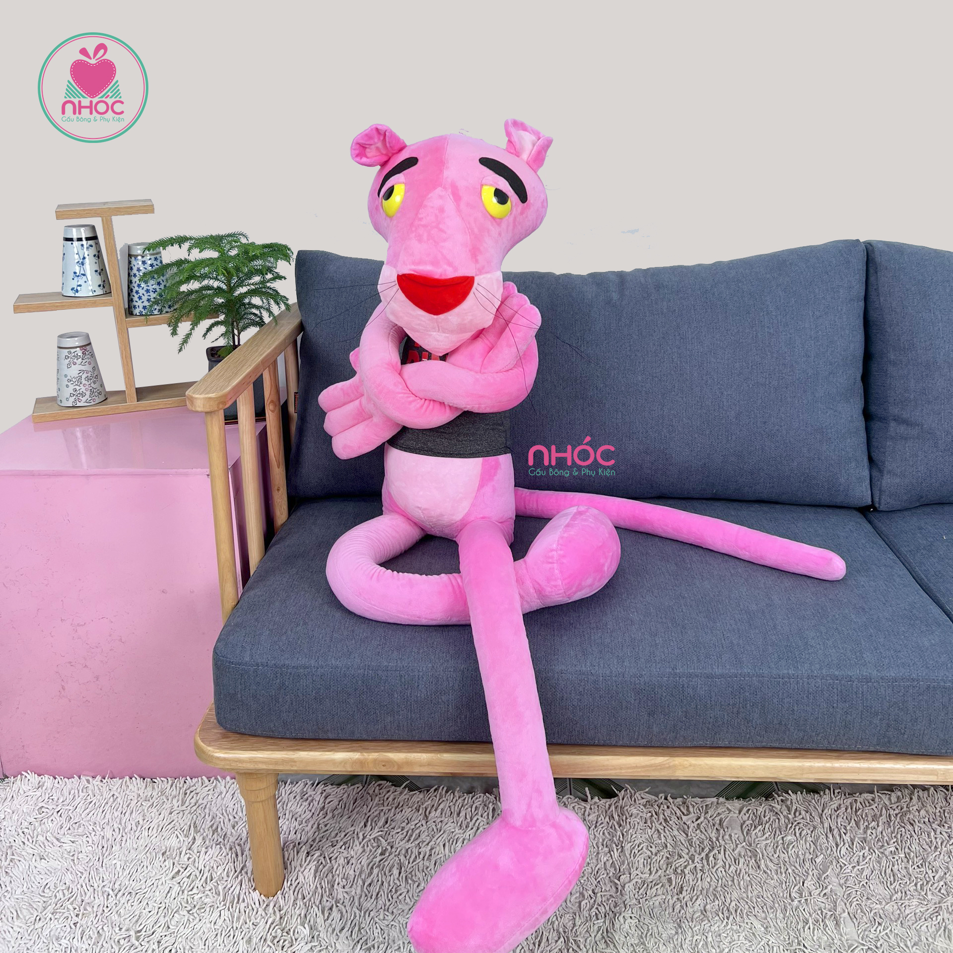 Thú bông Báo hồng mặc áo lông mịn - Đen - 80360