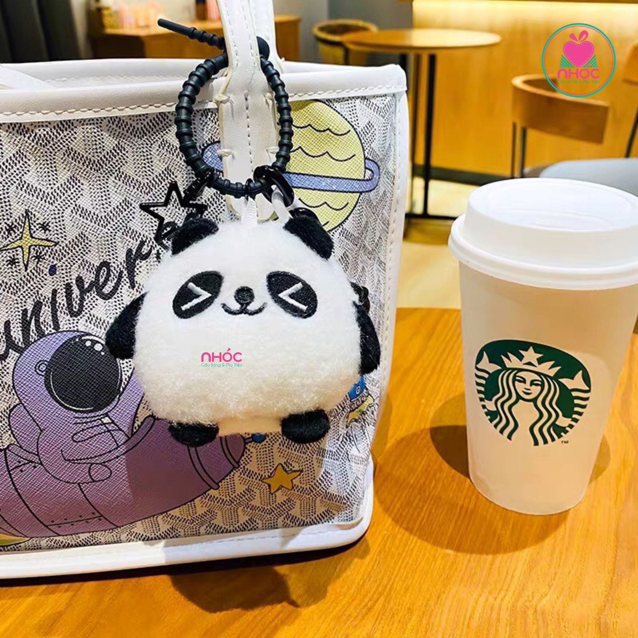 Móc khoá bông Gấu panda mặt cảm xúc - 6501