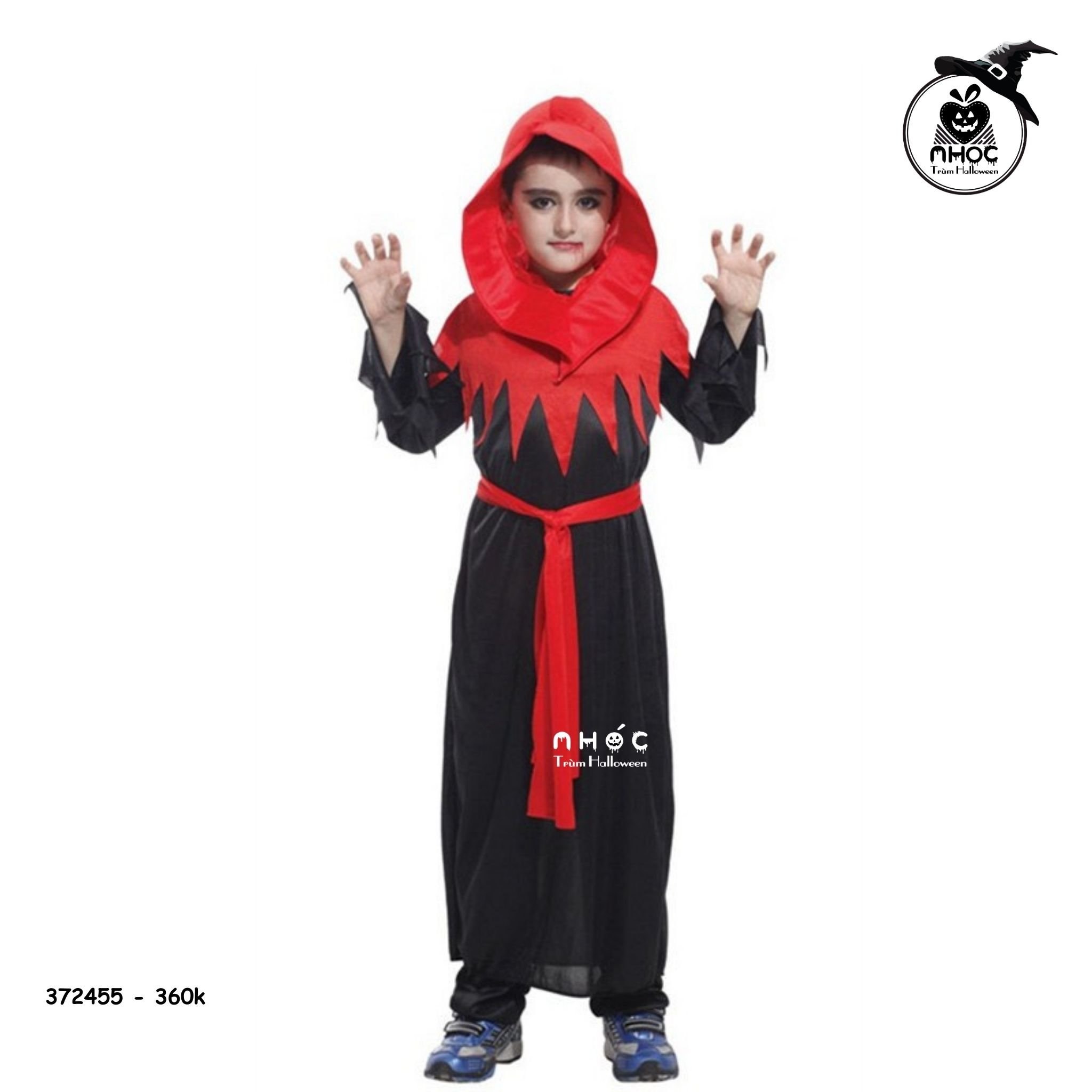 Bộ đồ thần chết Gothic Monk combo nón đỏ tua rua - Size L - 130360