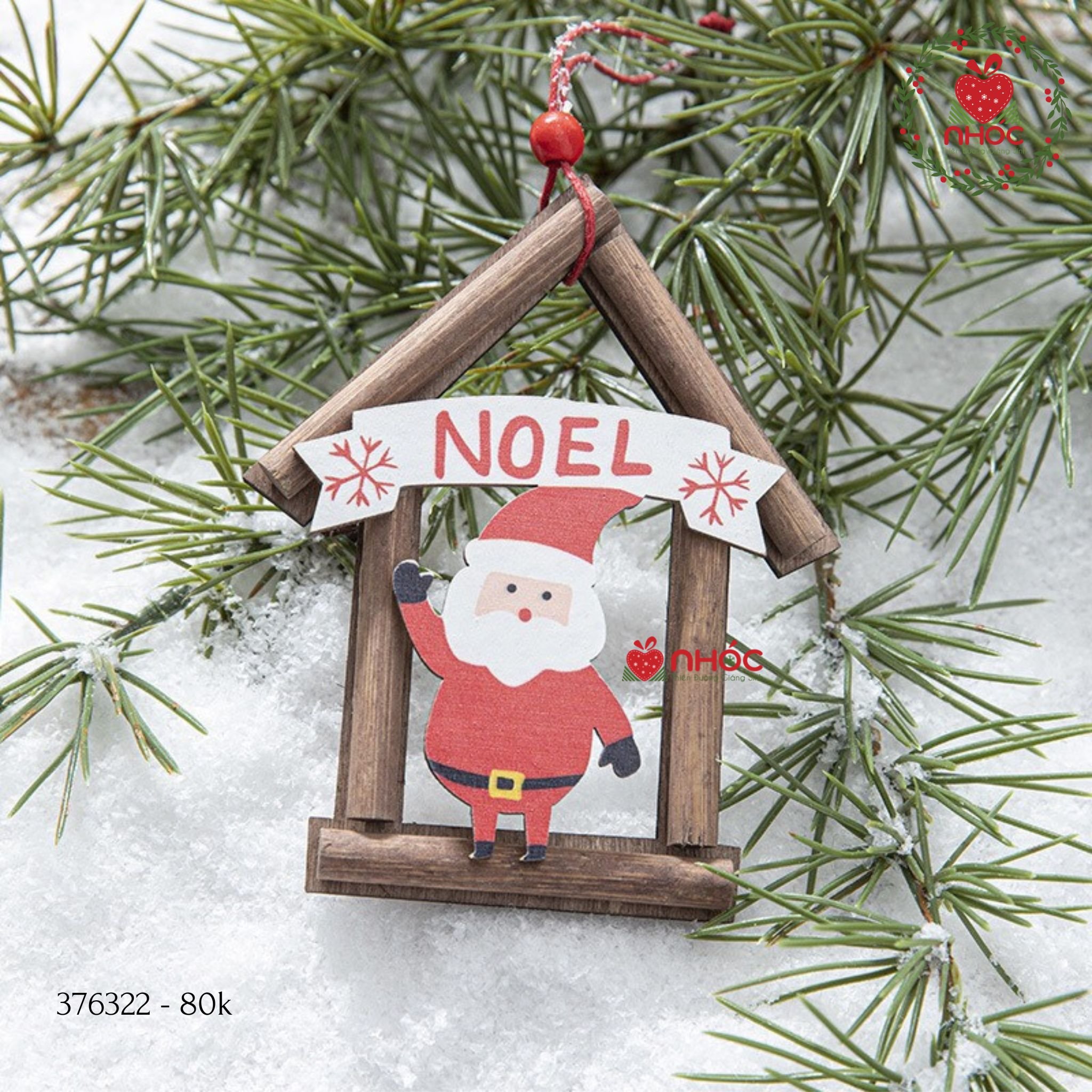 Phụ kiện trang trí Noel nhà gỗ - Ông già noel - 8001