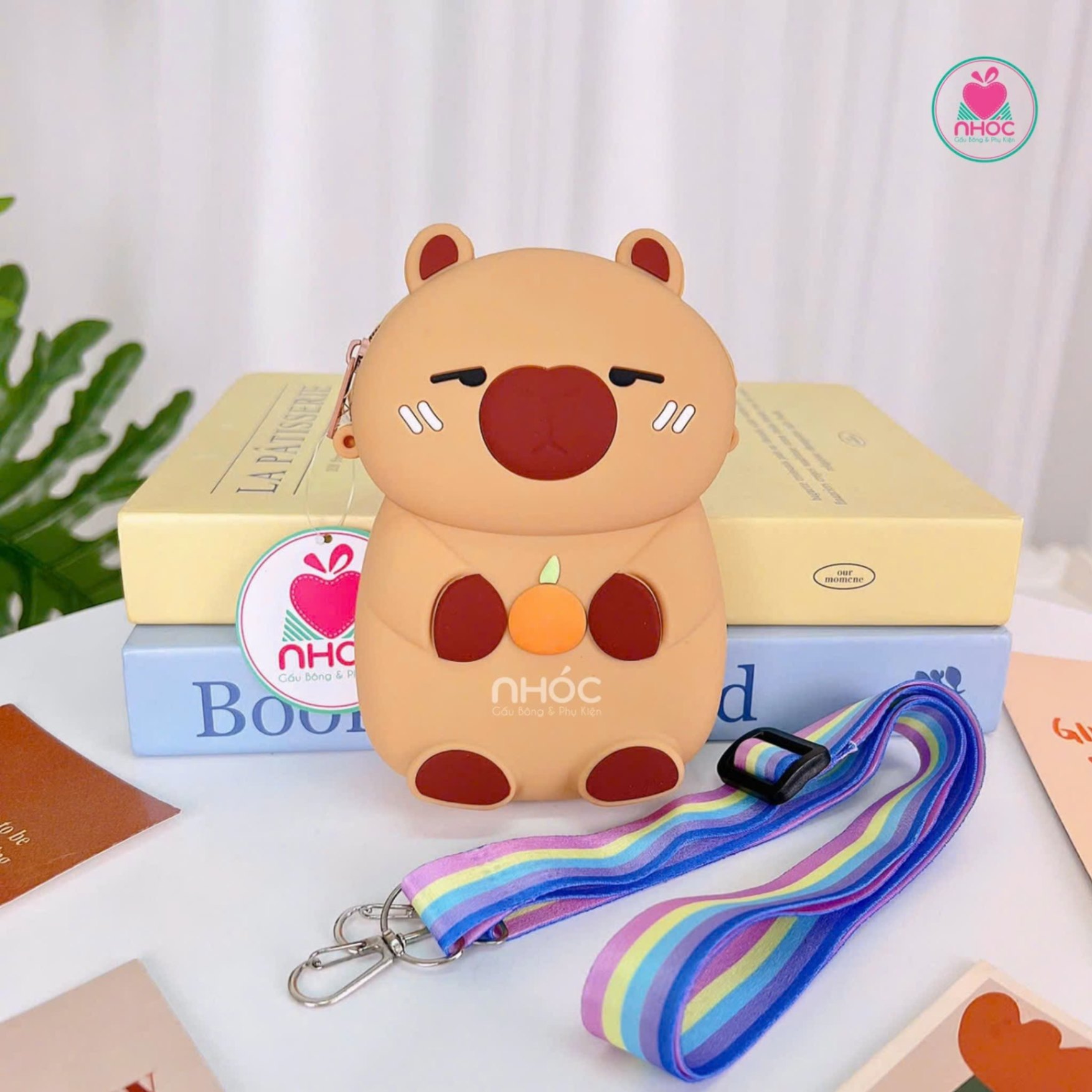 Túi đeo chéo Silicon Capybara - Nâu nhạt - 8501
