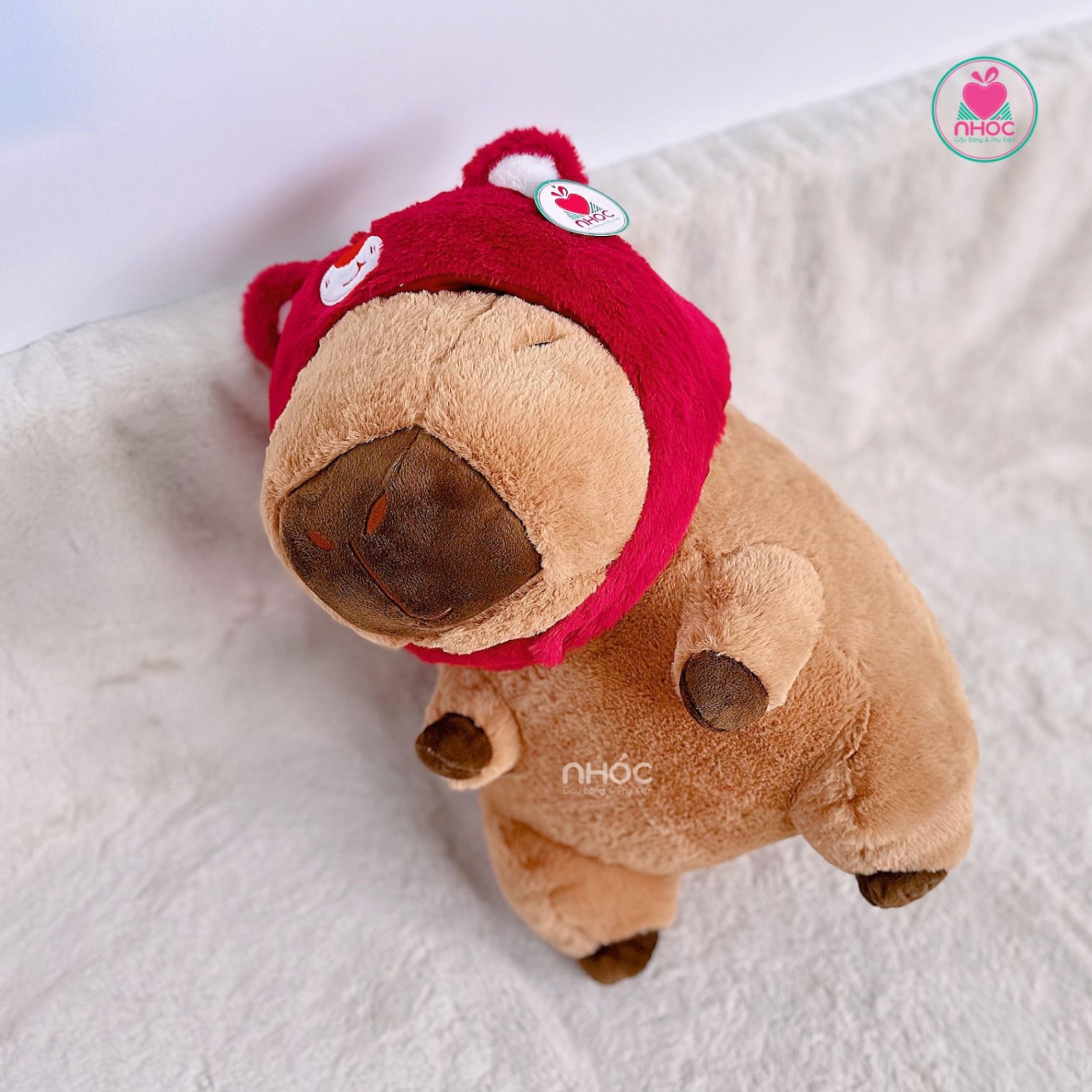 Thú bông Capybara đội nón Toy lông xù TC - 45340
