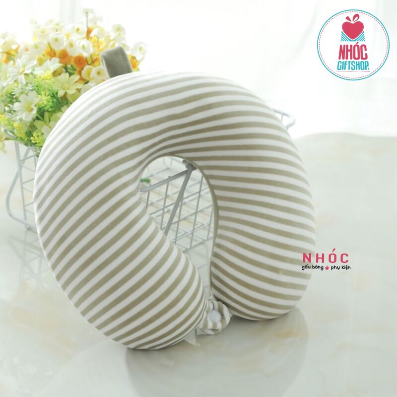 Gối kê cổ cao su non sọc - Xanh lá - 16001