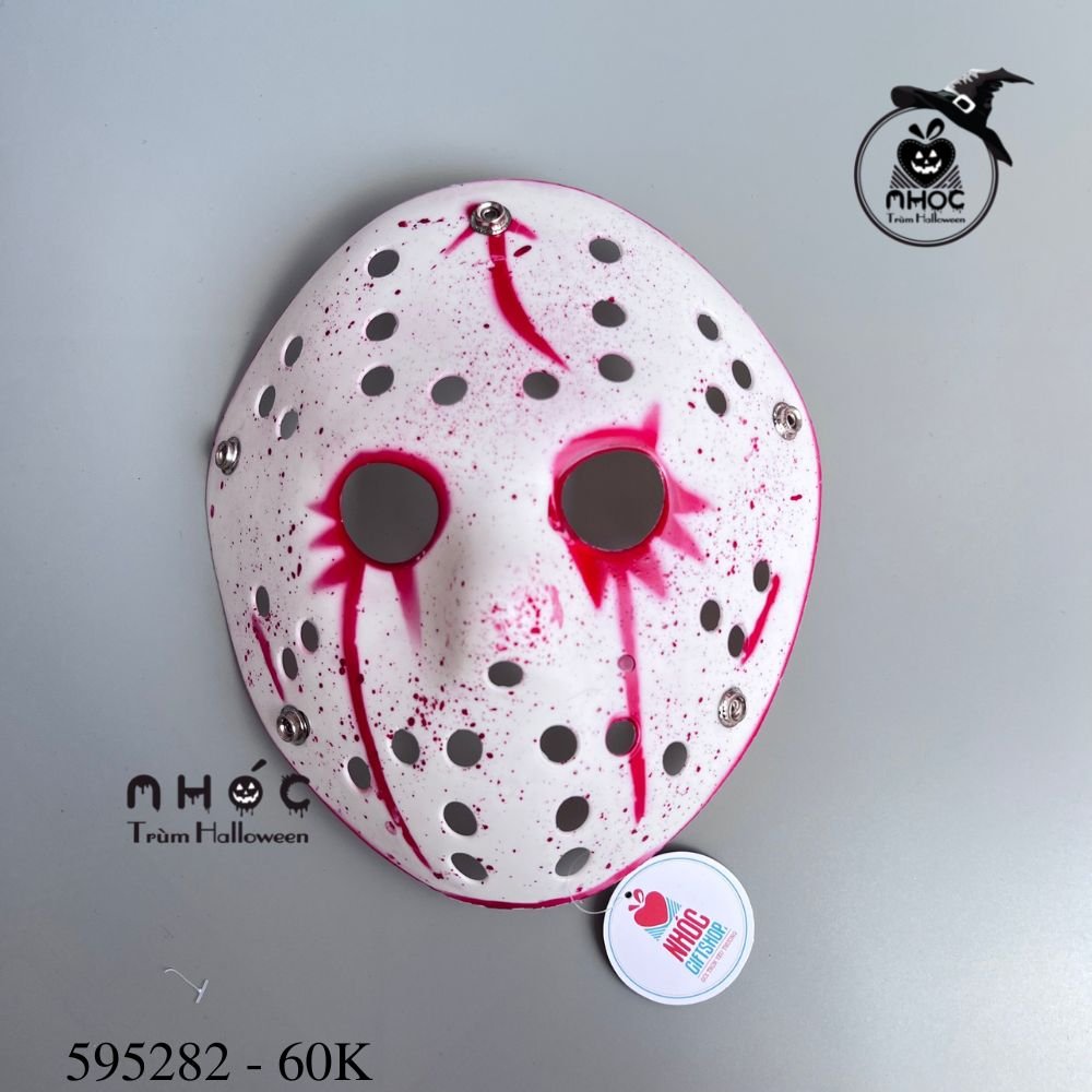 Mặt nạ nhựa hockey nút bấm - 6001 - Trắng
