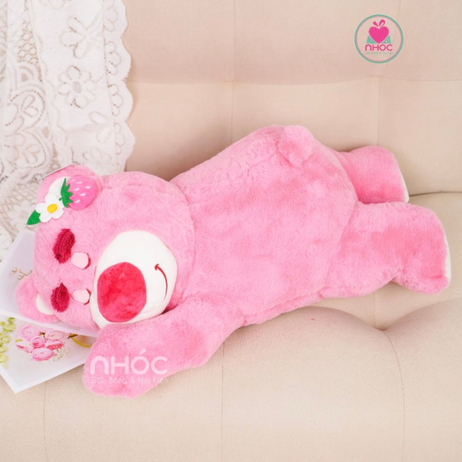 Gối mền Toy story lông xù nằm - Hồng - 60380