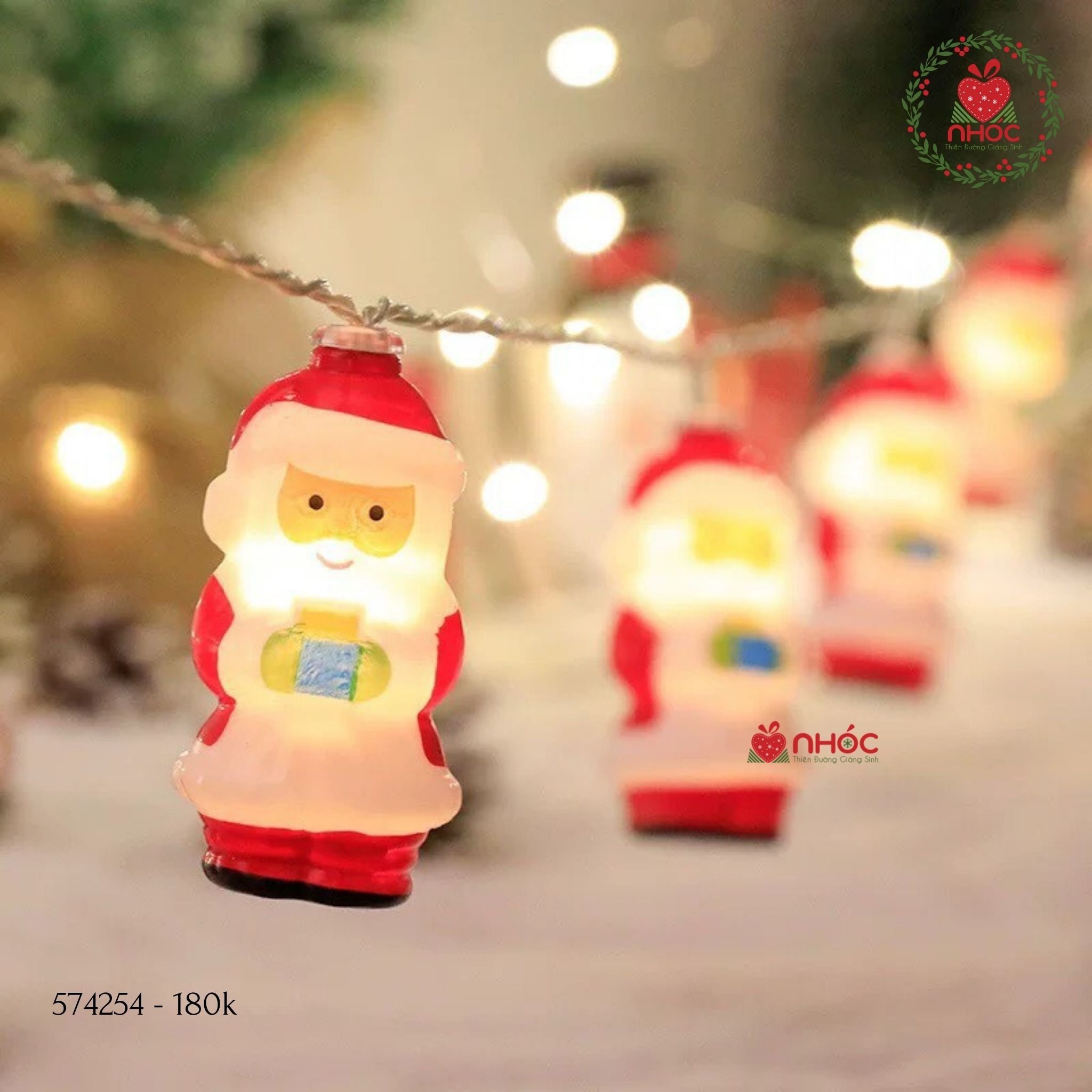 Dây đèn Noel kiểu - Ông già Noel - 10 bóng - 18001