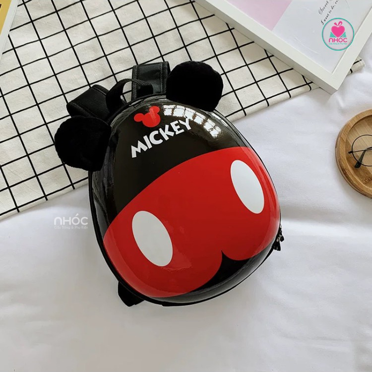 Balo cho bé kiểu trứng hình thú - 15001 - Chuột Mickey đen đỏ
