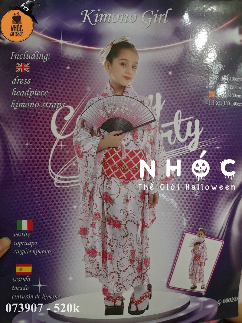 Đầm halloween kimono combo đai lưng - Hồng - Size XL - 135520