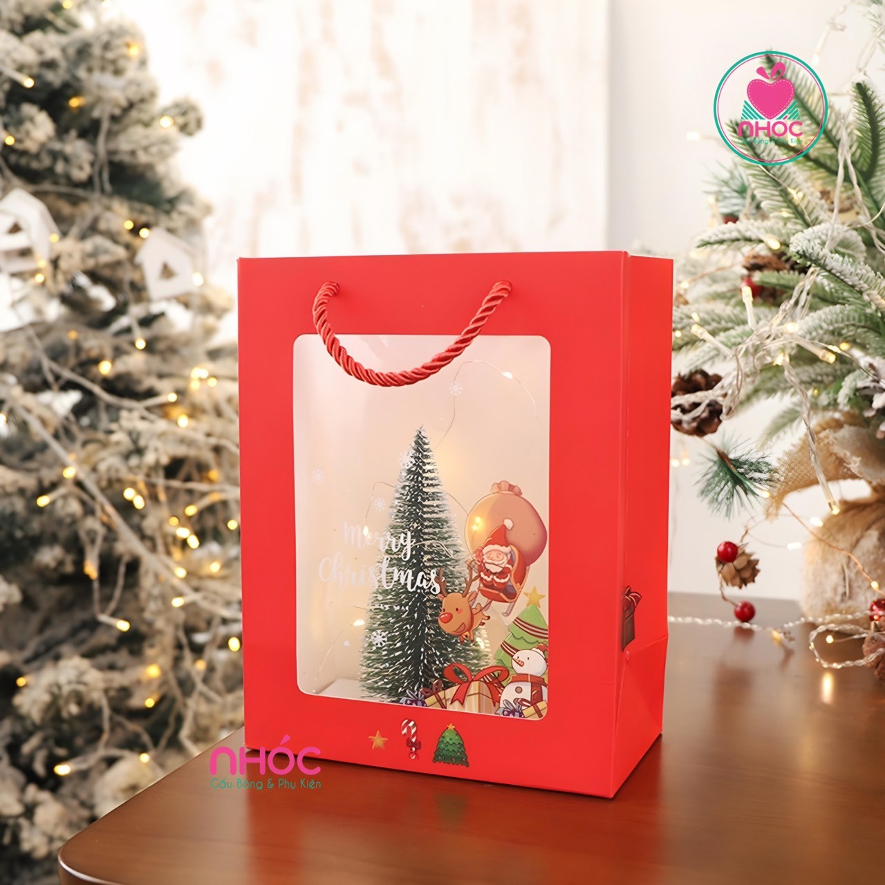 Túi quà noel kiếng 23*18*10 - 3001