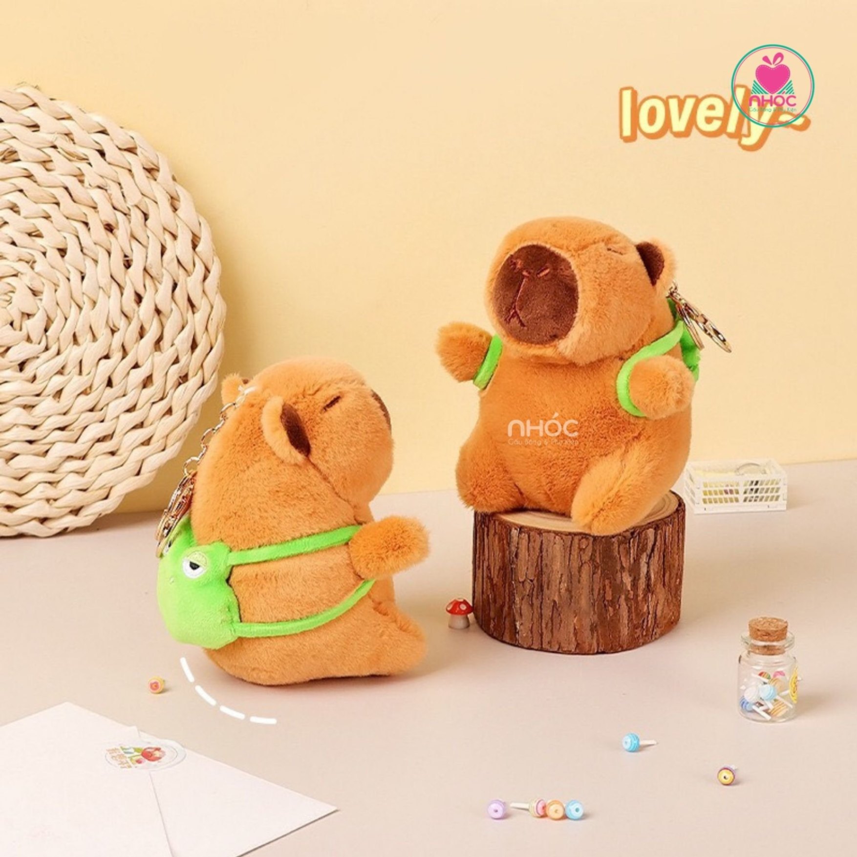 Móc khoá bông Capybara đeo Balo OD - 7501