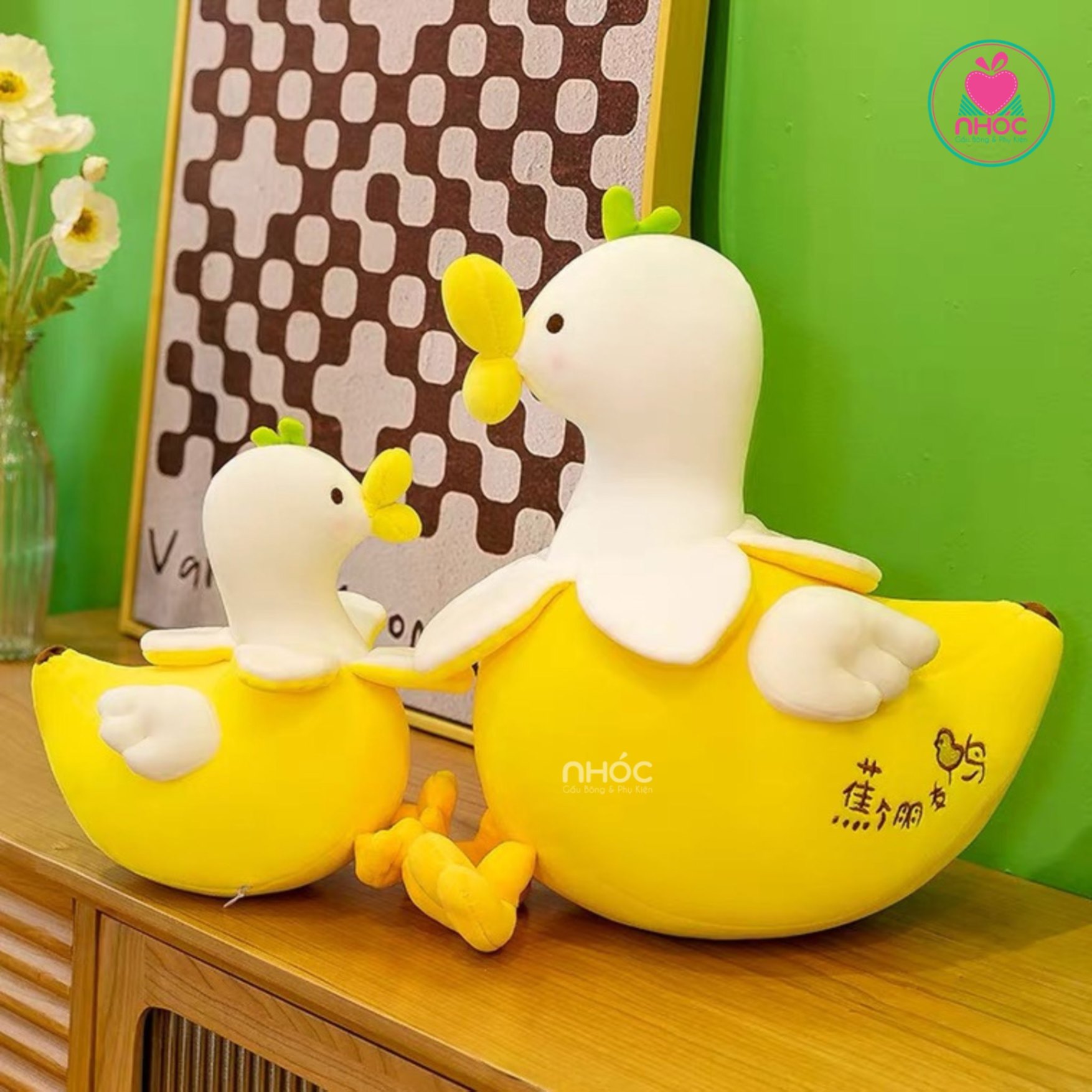 Thú bông chú Vịt chuối lông mịn đứng TC - Vàng - 40210