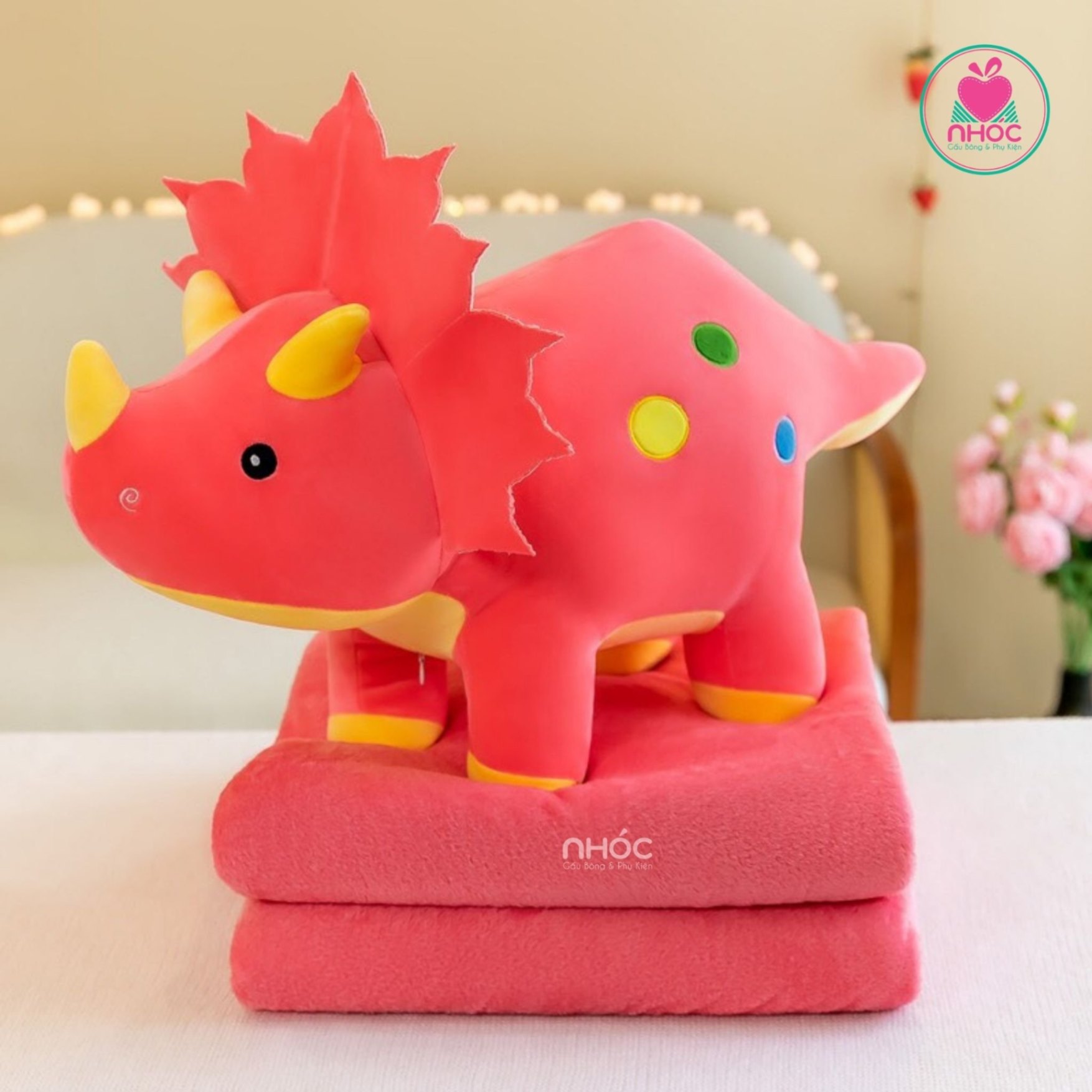Gối mền Tê giác lông mịn - Hồng - 60360