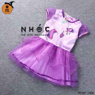 Đầm halloween pony vải thun váy phi đính kim sa - Tím - Size S - 28001