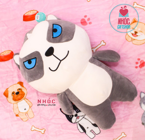 Gối mền Chó đứng lông mịn - Husky xám - 50450