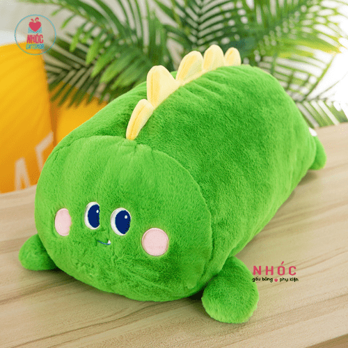 Gối ôm tròn khủng long lông xù - Xanh - 60410
