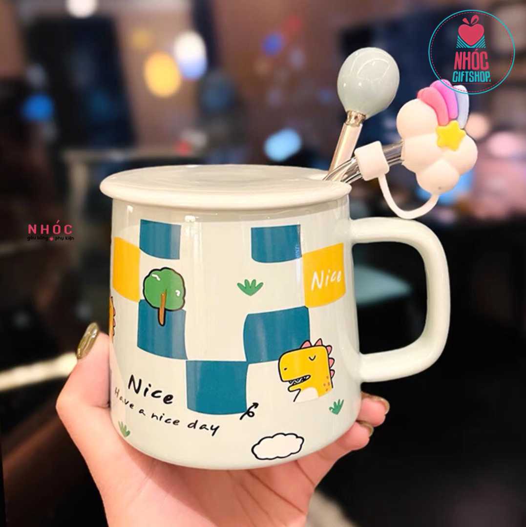 Ly sứ in họa tiết thú - Khủng long - 13001