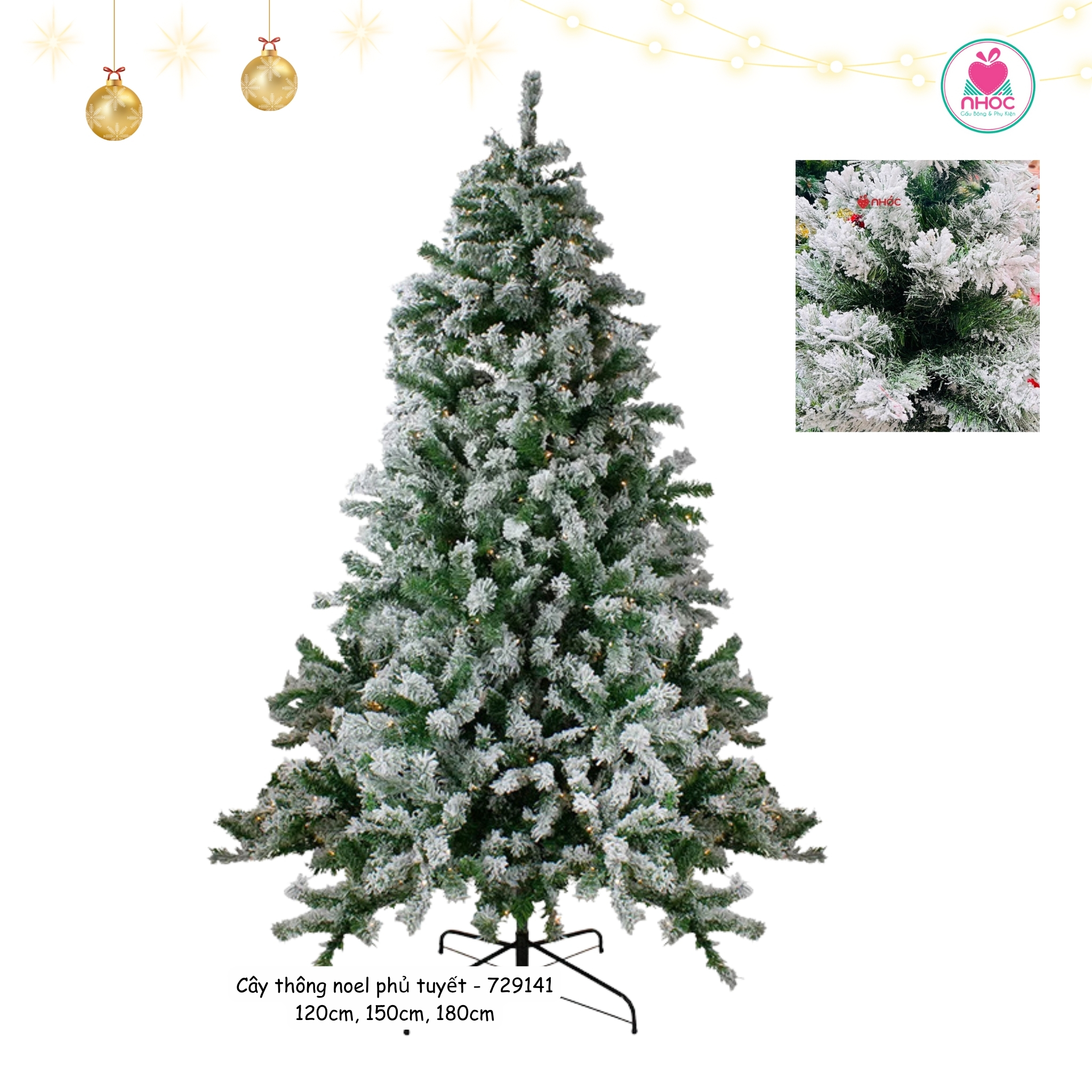 Cây thông noel phủ tuyết A4' - 4 LP - 17A4 - 4 - Xanh - 120880