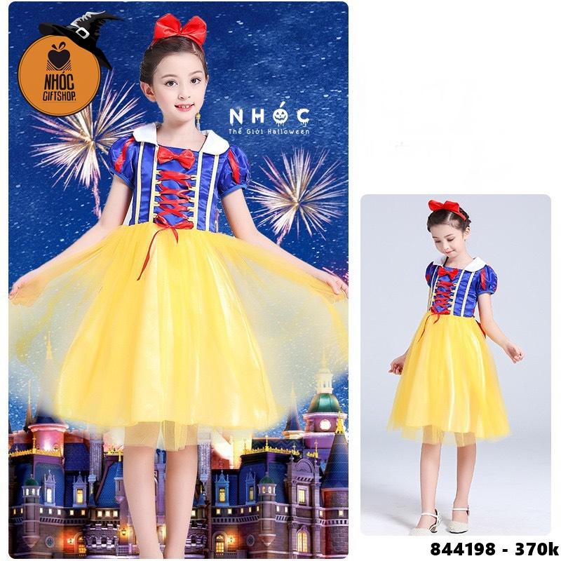 Đầm công chúa bạch tuyết vải voan combo cài - Size L - 80370