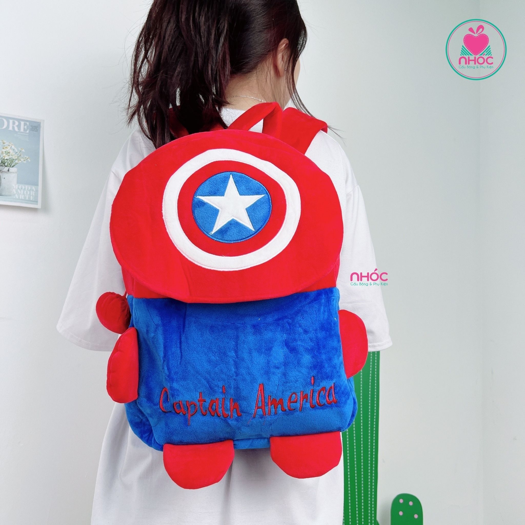 Balo bông nắp gập Marvel - Captain - 28001