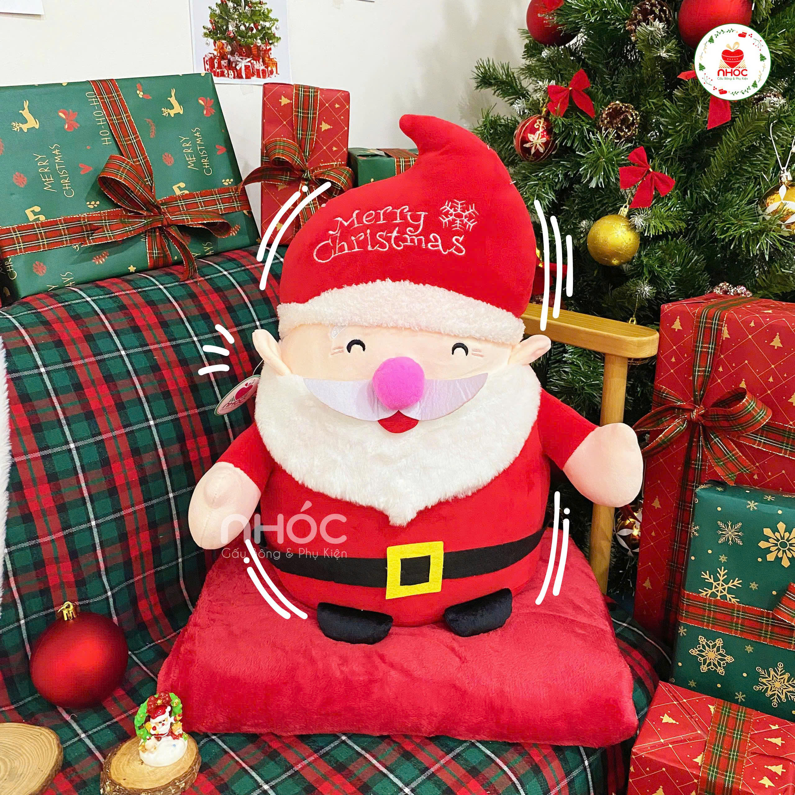 Gối mền Noel lông mịn - Ông già Noel - 55380