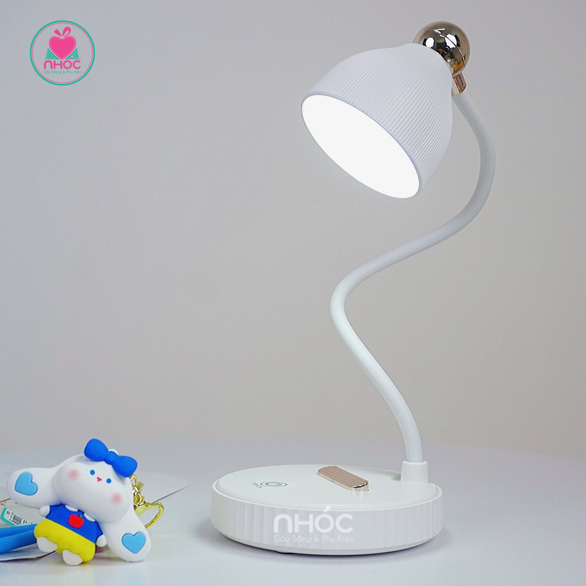 Đèn ngủ để bàn đầu tròn trơn - Trắng - 24001