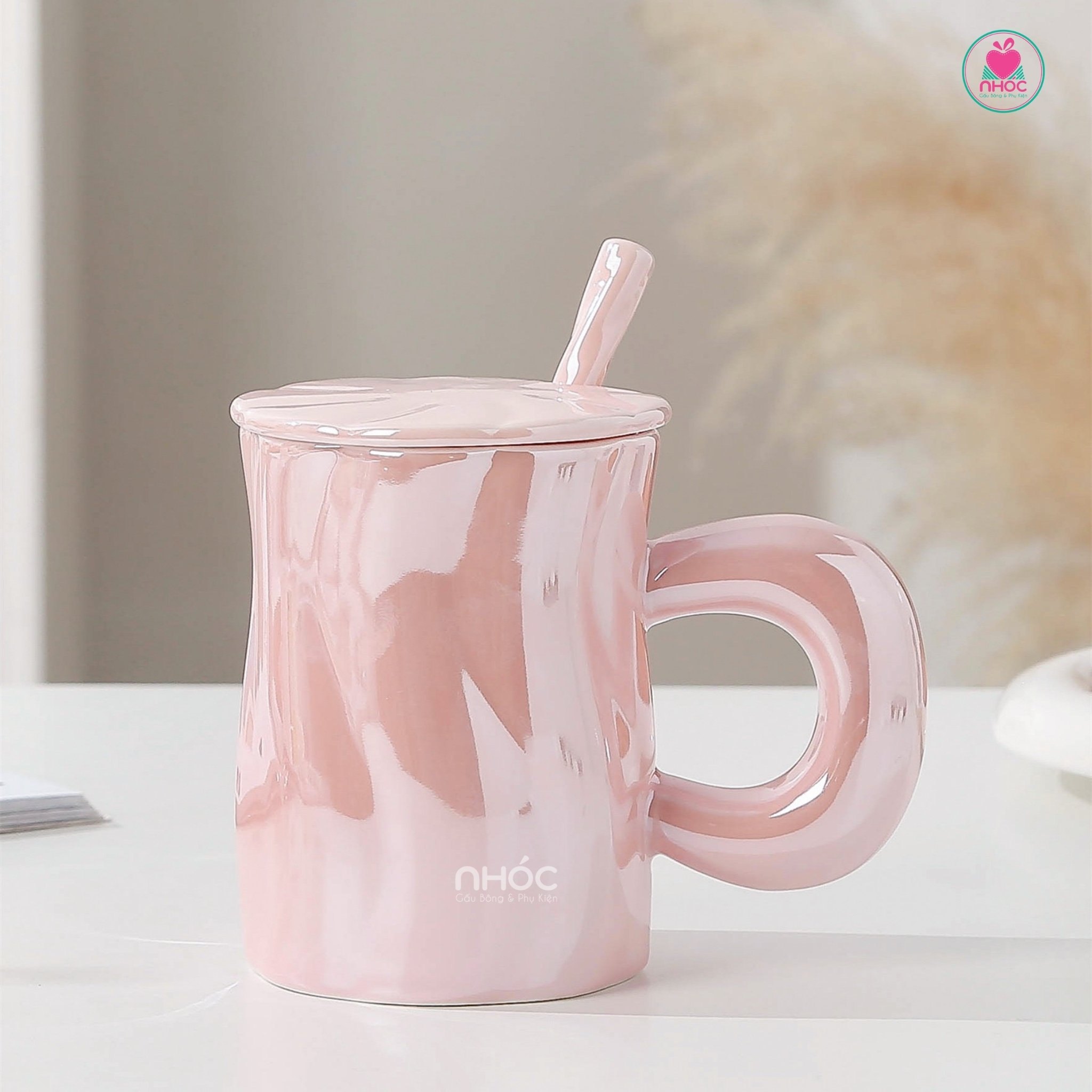 Ly sứ ánh ngọc trai cao - Hồng - 16001