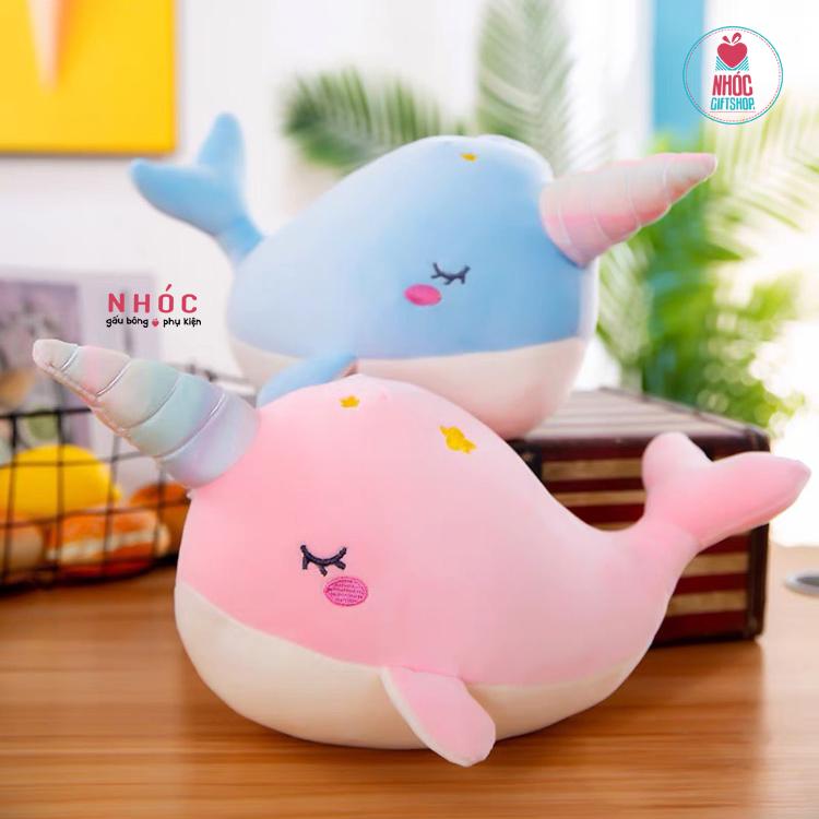 Thú bông nhỏ cá heo sừng kỳ lân - Hồng - 8501