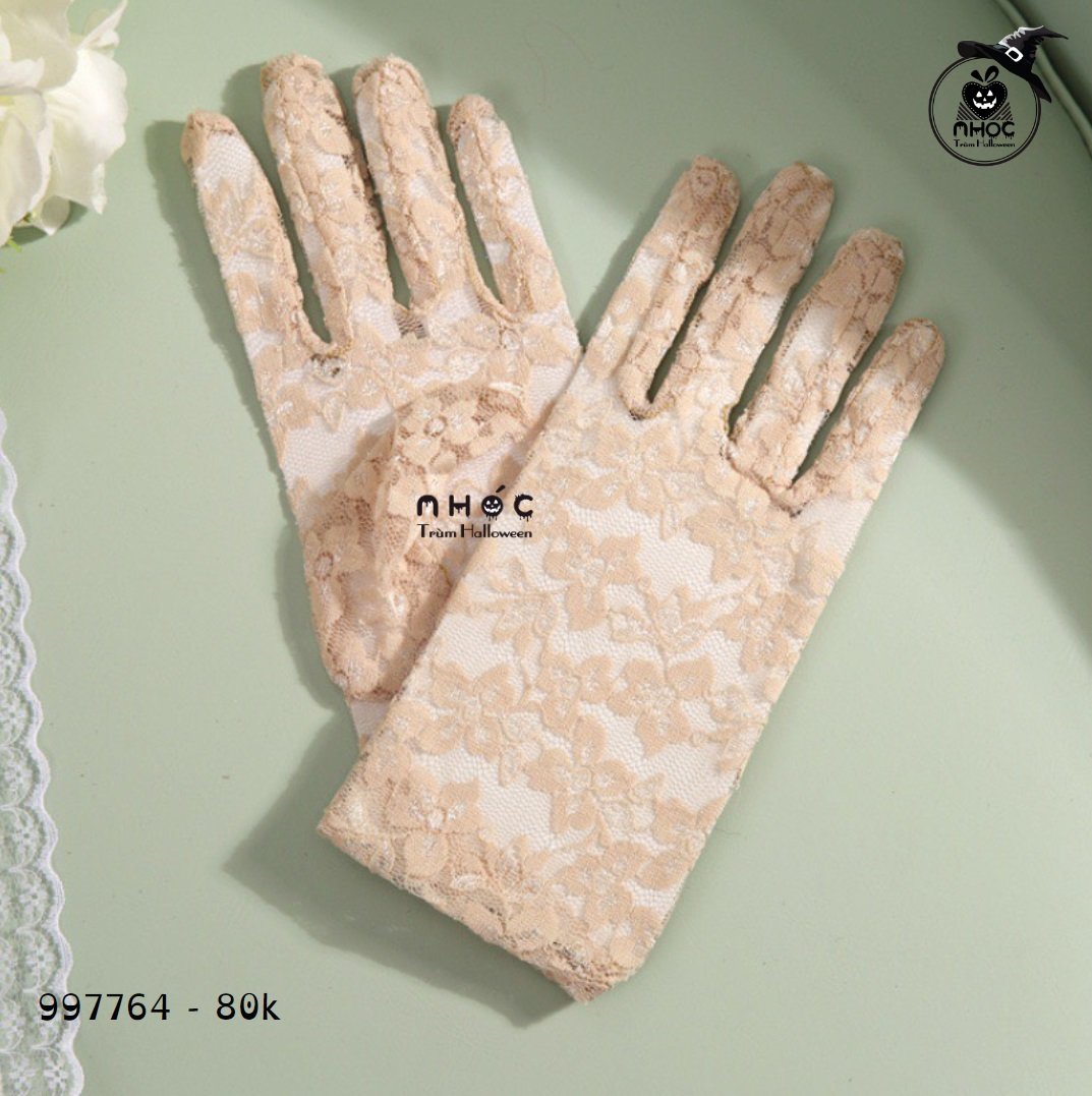 Bao tay halloween ren ngắn - Kem - 8001