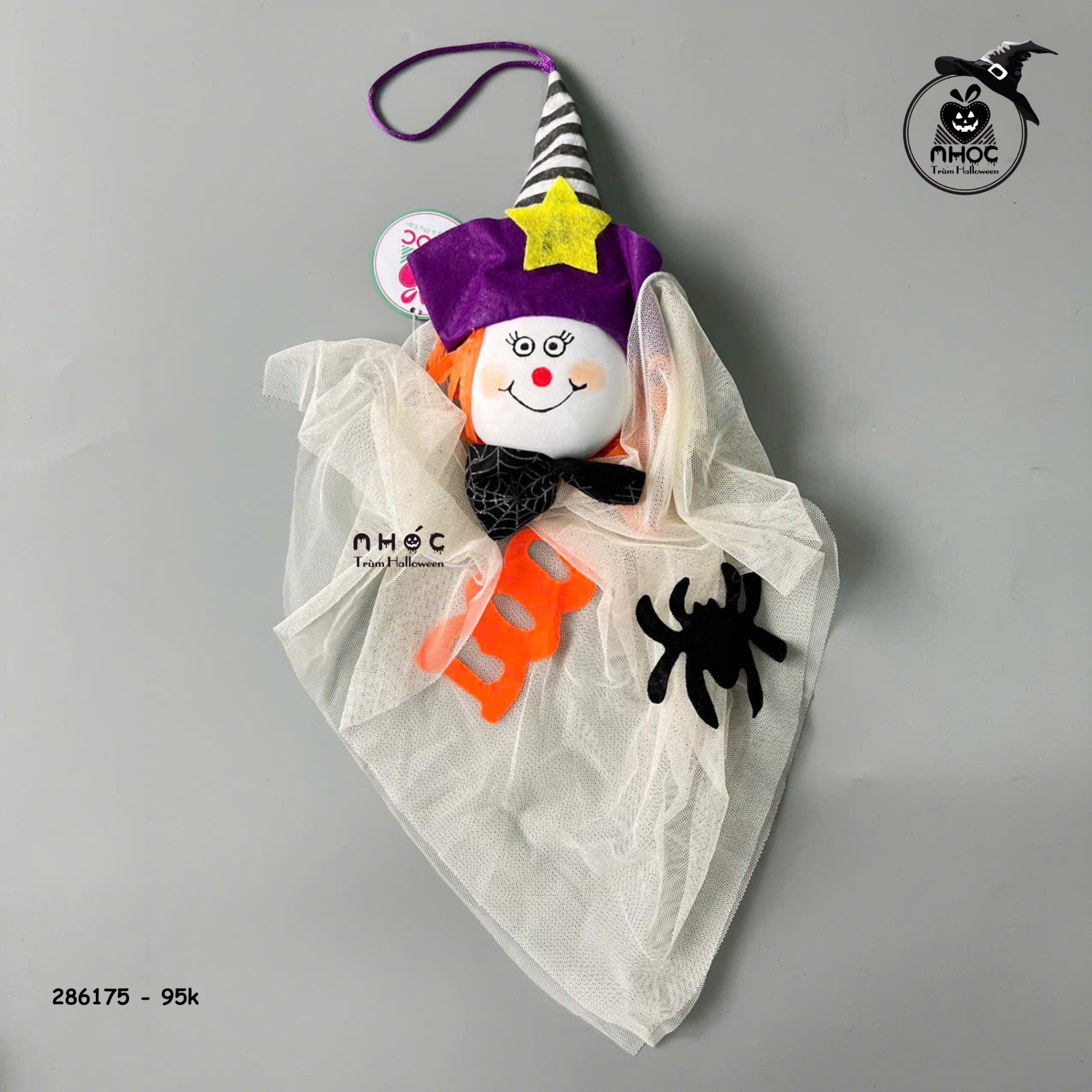 Ma boo treo nón ngôi sao áo lưới - Trắng - 5095