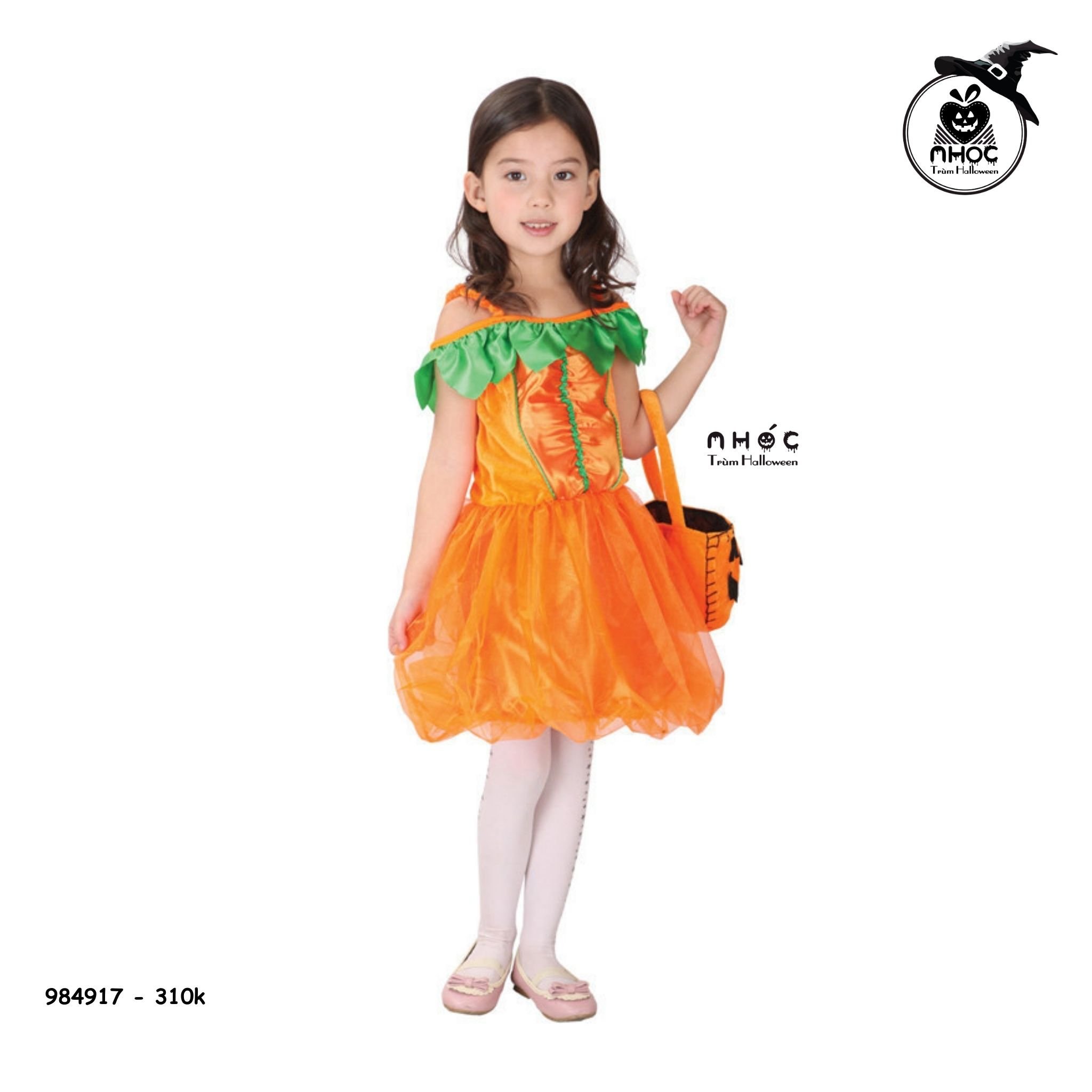 Đầm halloween bí vải nhung váy voan - Size XL - 31001