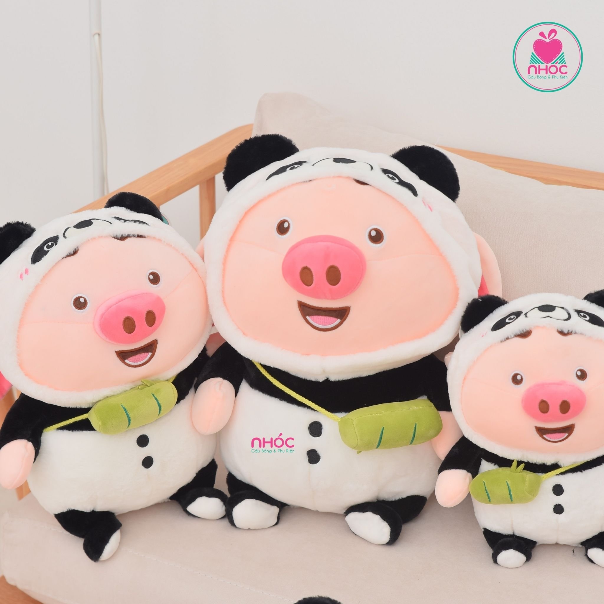 Thú bông Heo tiktok mặc áo thú lông xù - Gấu - 45320