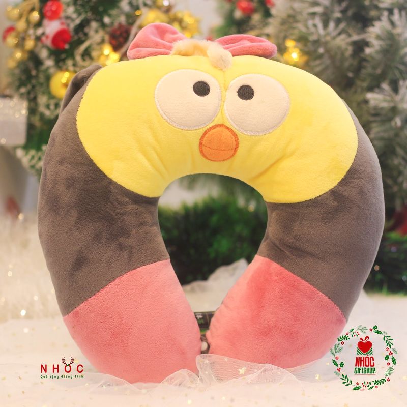 Gối kê cổ bông vỉ cú 3 màu - 21001