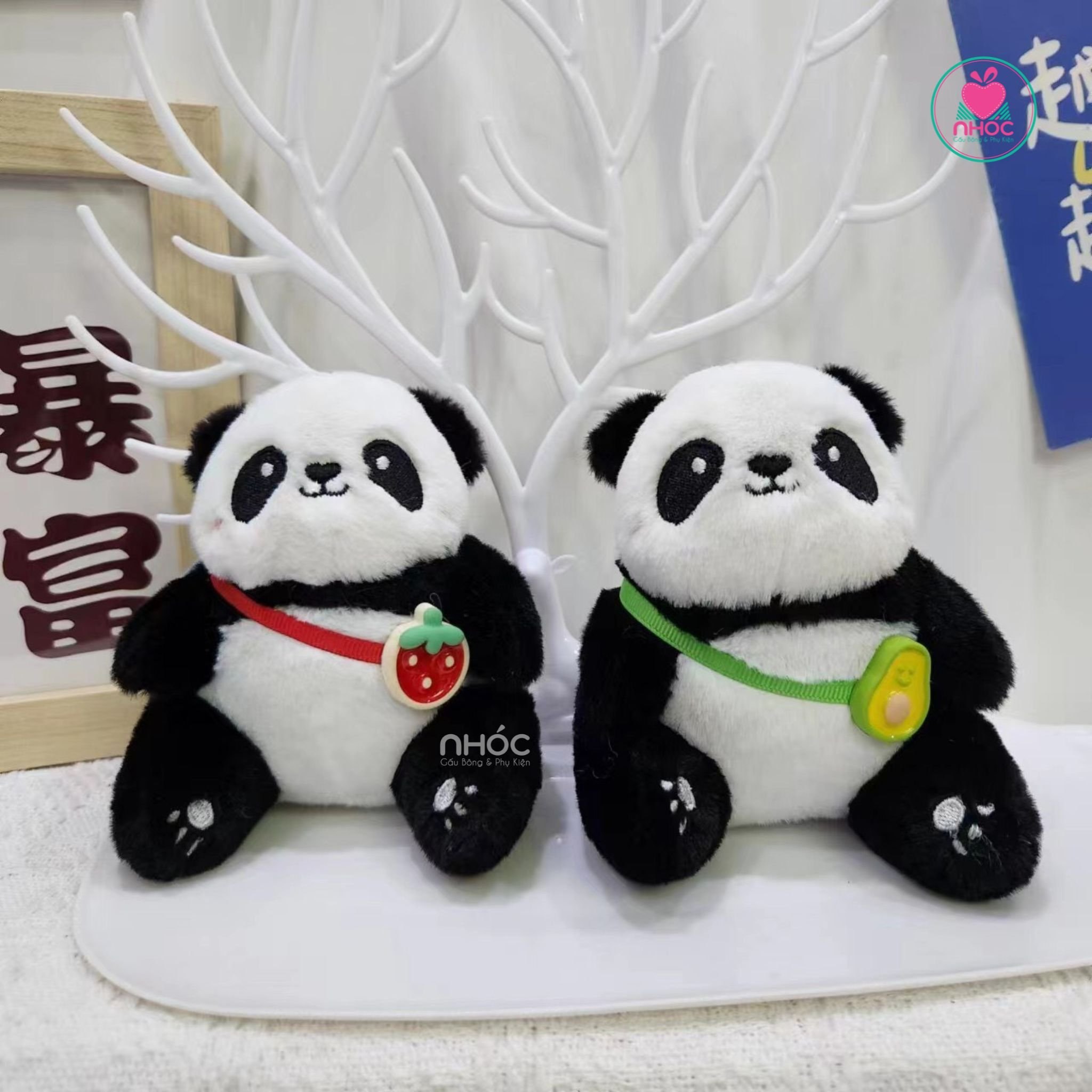 Móc khoá bông Panda đeo túi lông xù 4m OD - 8501
