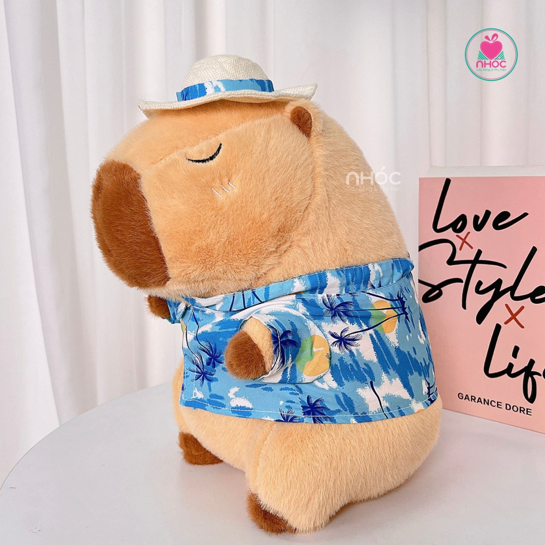 Thú bông Capybara Hawaii lông xù - Xanh dương - 40395