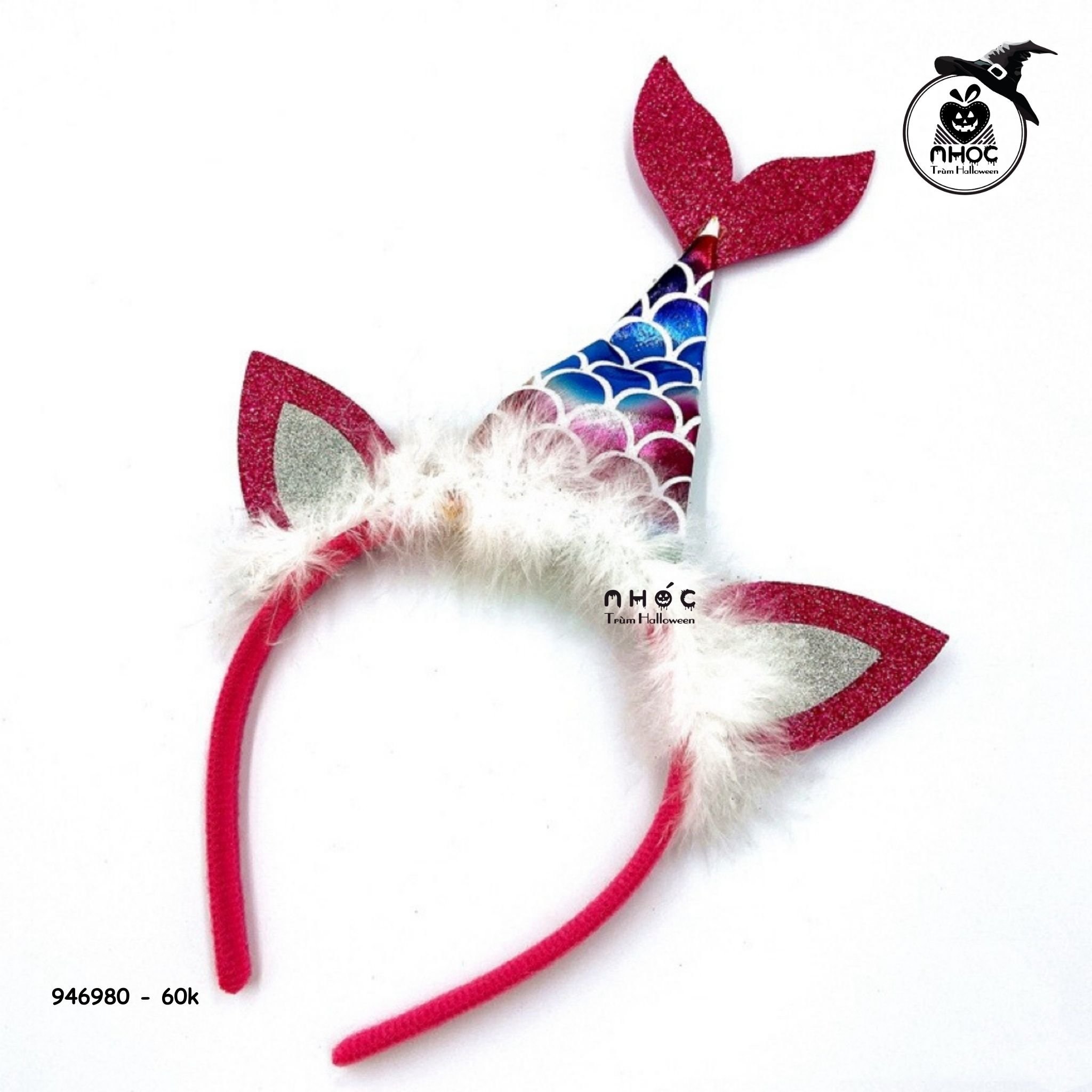 Cài tóc halloween đuôi cá kim tuyến lông vũ - 6001 - Mix