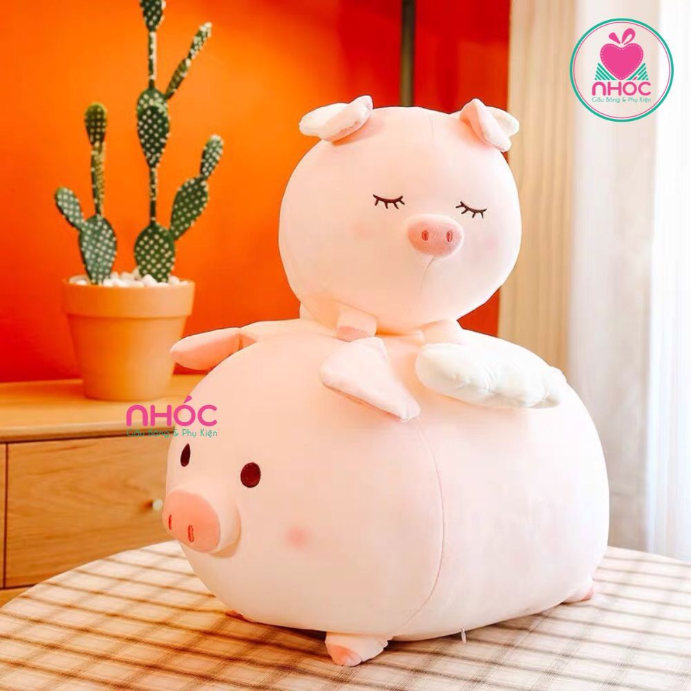 Thú bông Heo ú cánh thiên thần lông mịn - Hồng - 35180