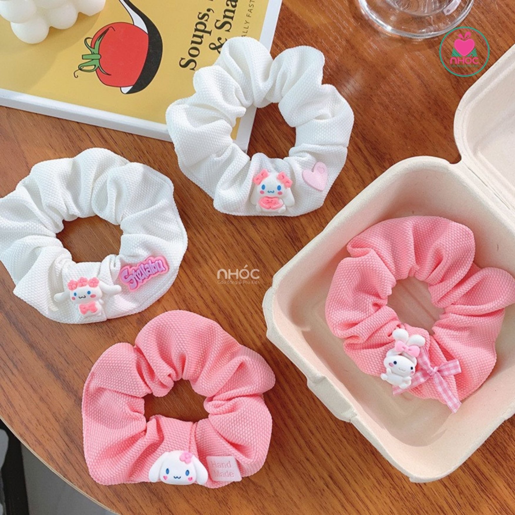 Cột tóc teen vải PE đính thú phụ kiện - 3001