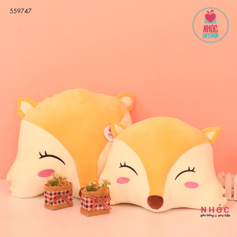 Gối bông đầu Cáo lông mịn - Vàng - 40310