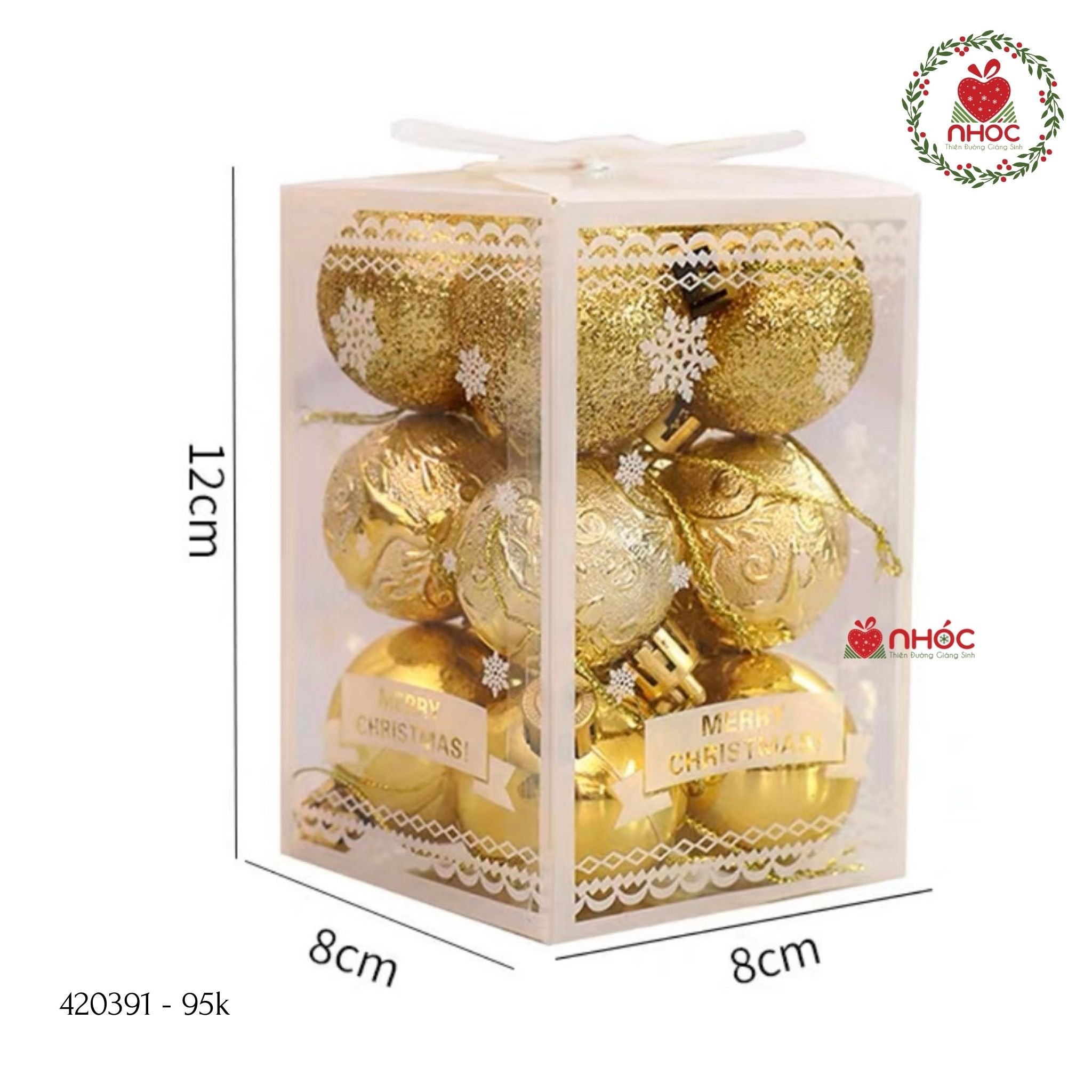 Trái châu kiểu mix bộ 12 - Vàng - 40 ly - 9501