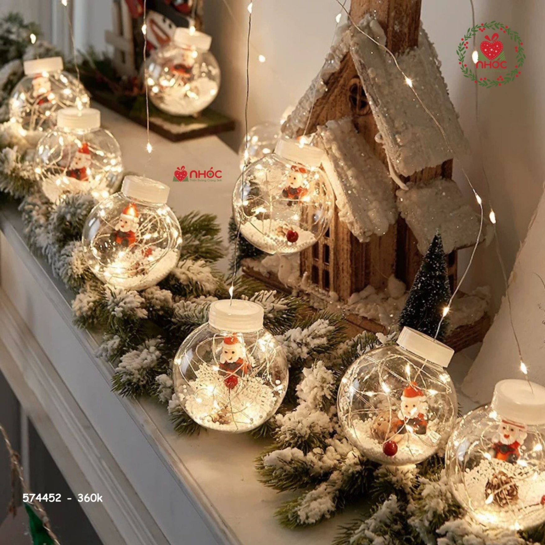 Dây đèn Noel kiểu màn trái châu trong - Ông già - 36001