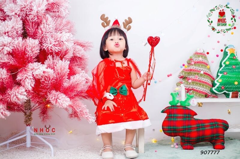 Đầm nhung Noel khoác voan rời - Size 3 - 55210