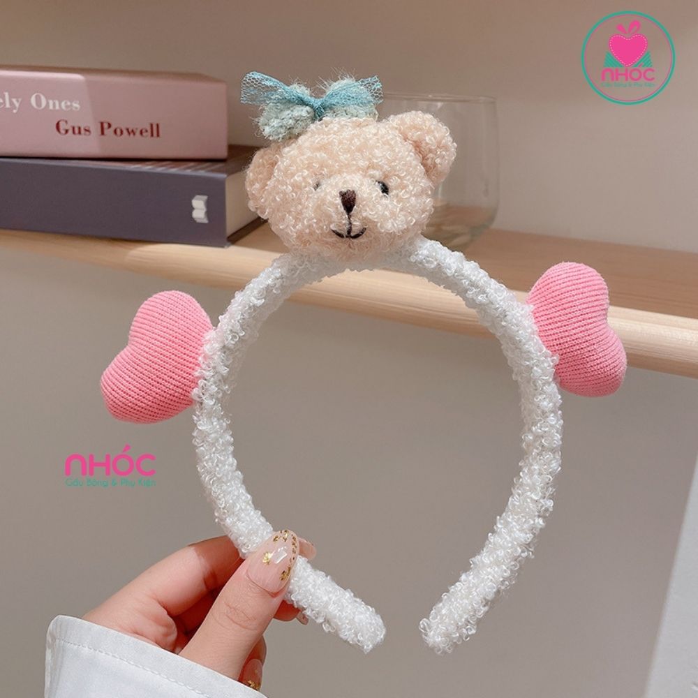 Băng đô kiểu cánh trái tim đầu thú - Trắng - 6001