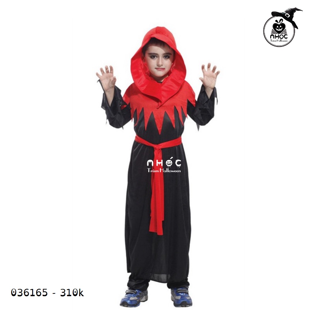 Aó Halloween ma cà rồng combo nón cổ đỏ tua rua đỏ - Size L- 36001